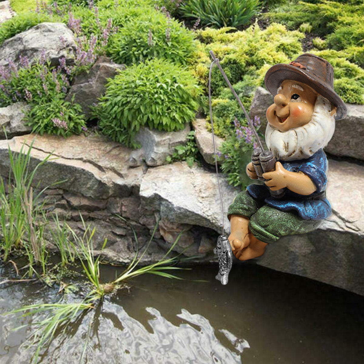 Naughty Gnome Statue for Outdoor Garden Decor