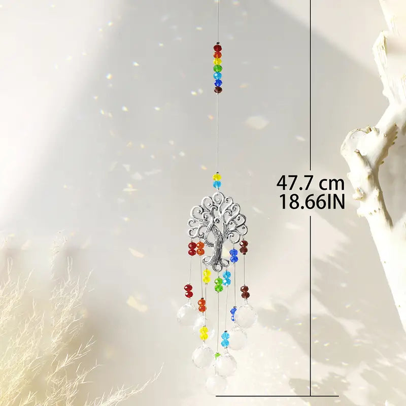 Creative Crystal Tree Suncatcher for Outdoor Decor
