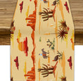Western Desert Table Runner Western Cowboy Riding Horse Wild Tropical Cactus Mountain Landscape Kitchen Dining Table Runners for Indoor Outdoor Home Party Holiday Decor 13x36inch