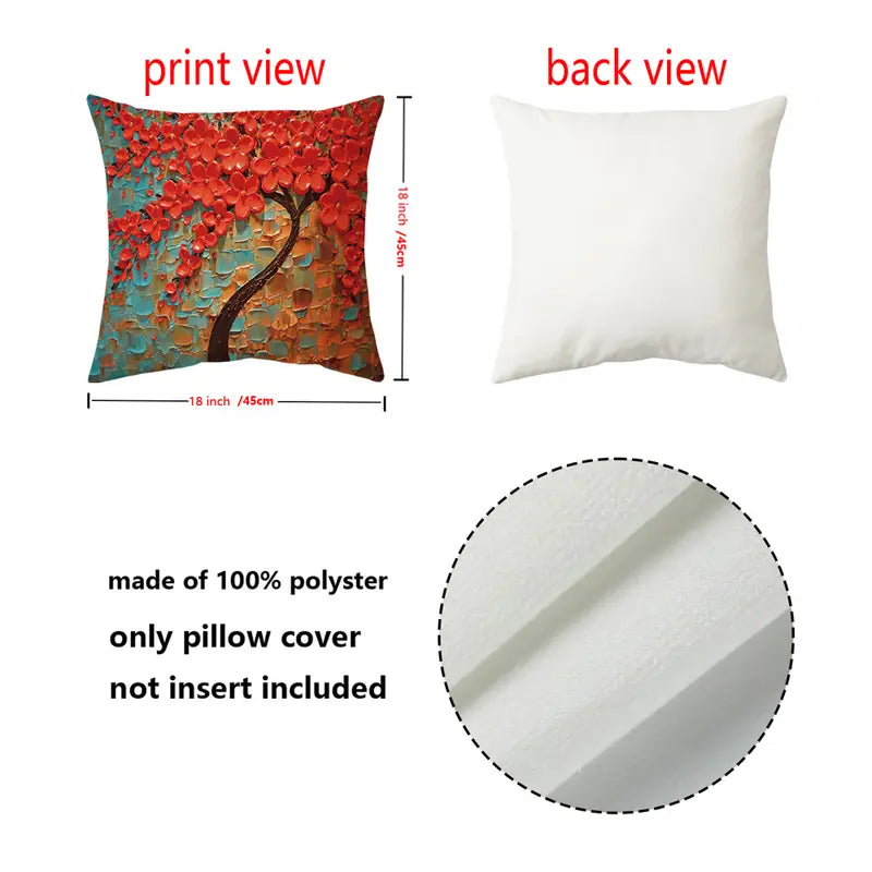 Botanical Print Throw Pillowcase for Indoor Decor