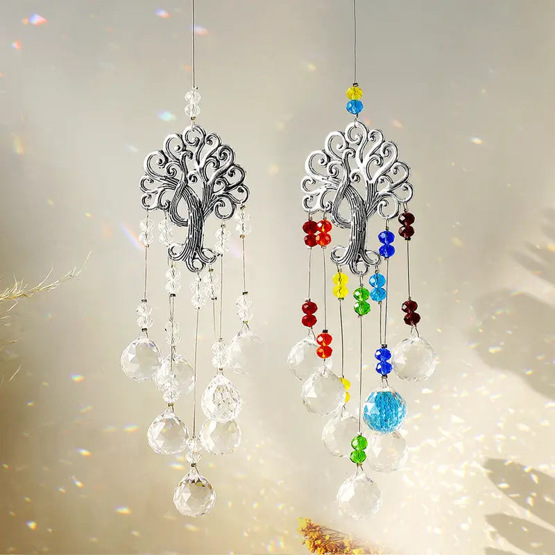 Creative Crystal Tree Suncatcher for Outdoor Decor