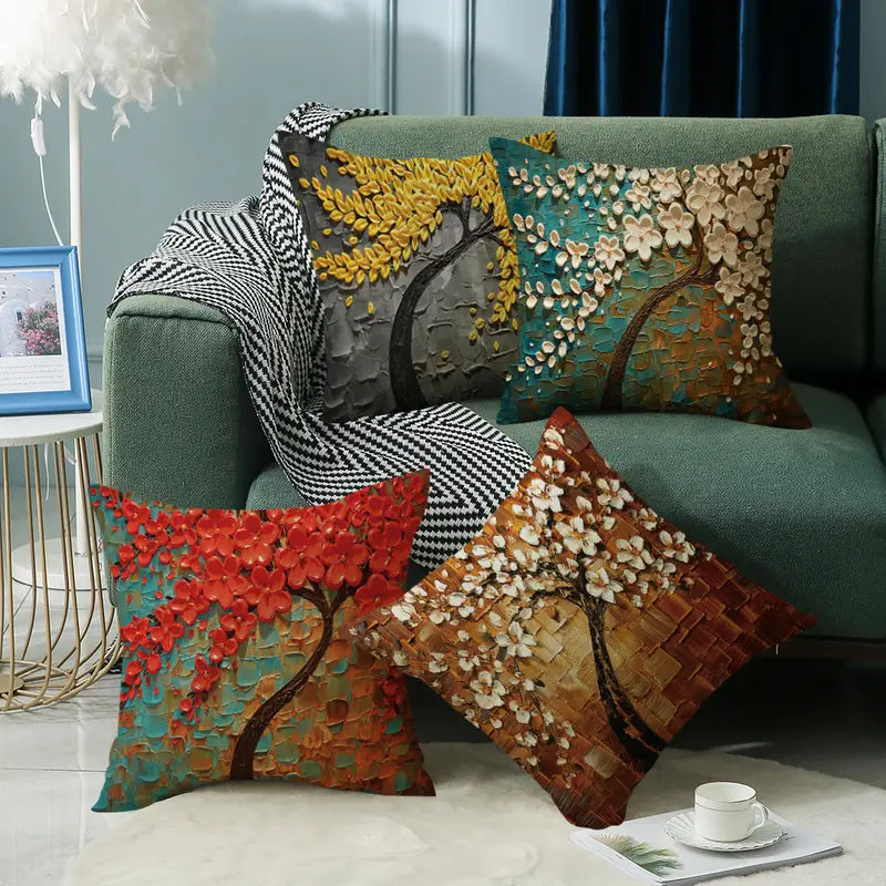 Botanical Print Throw Pillowcase for Indoor Decor