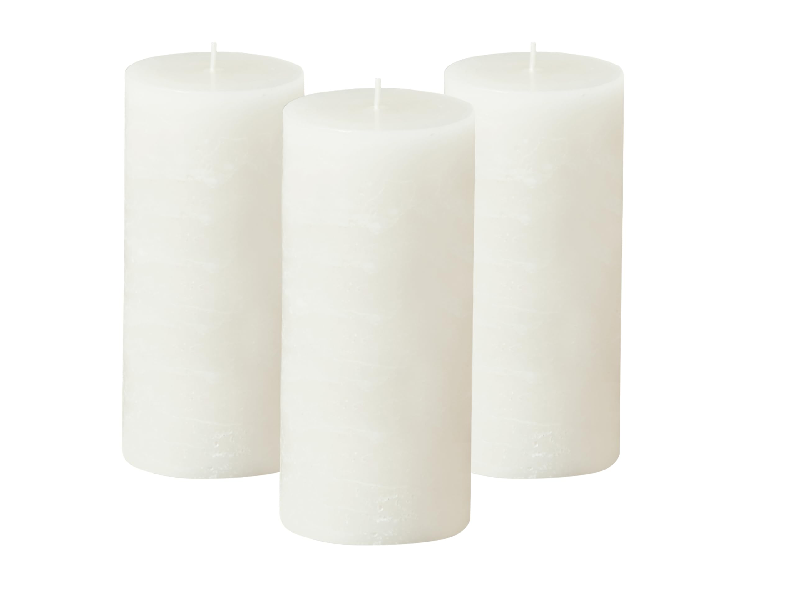 Simply Soson 3x6 inch White Pillar Candles Set of 3 Rustic Texture Unscented White Candles Dripless Candles 3 inch Pillar Candles Ideal as Wedding Parties Spas Dinner Home Decoration Church