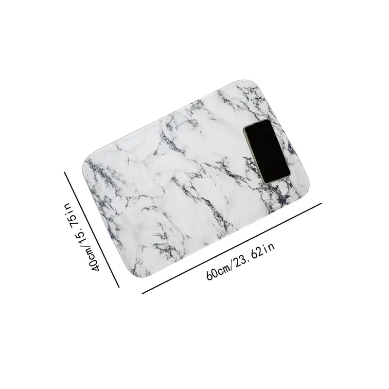 Marble Indoor Mat - Modern Soft Bathroom Decor 15.75x23.62in