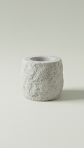 Misted stone candle holder with frosted finish
