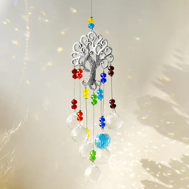 Creative Crystal Tree Suncatcher for Outdoor Decor