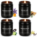 Scented Candles for Men Soy Candle Set Scented Candles for Home 4 Pack Men Candle Gift Natural Candles Scents of Lavender Oak Leather Smoke Vanilla