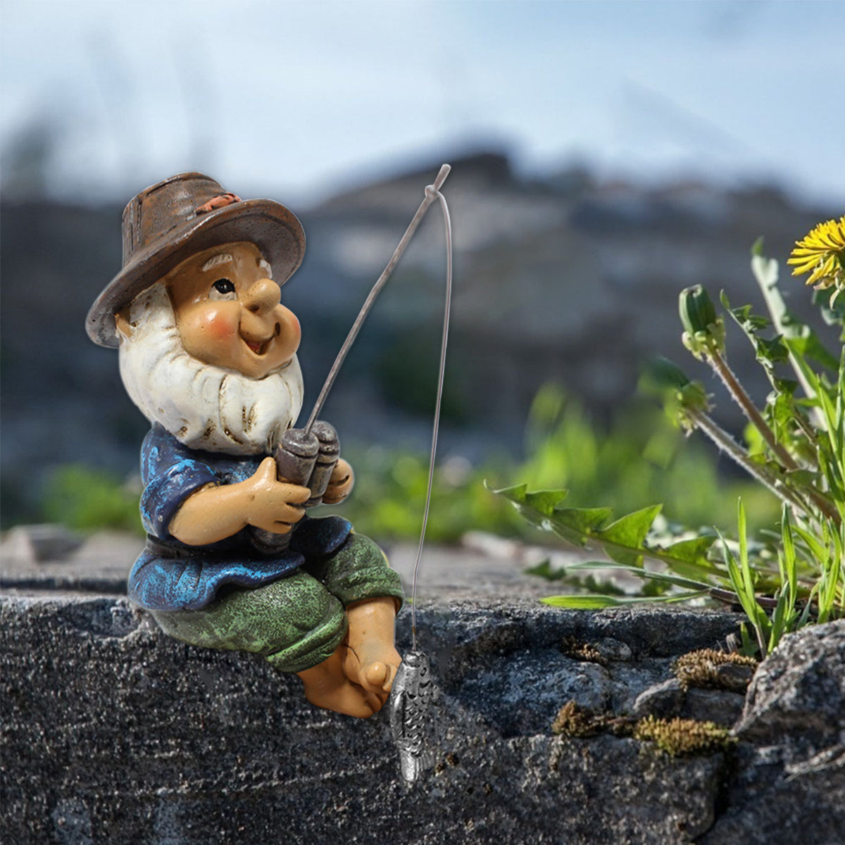 Naughty Gnome Statue for Outdoor Garden Decor