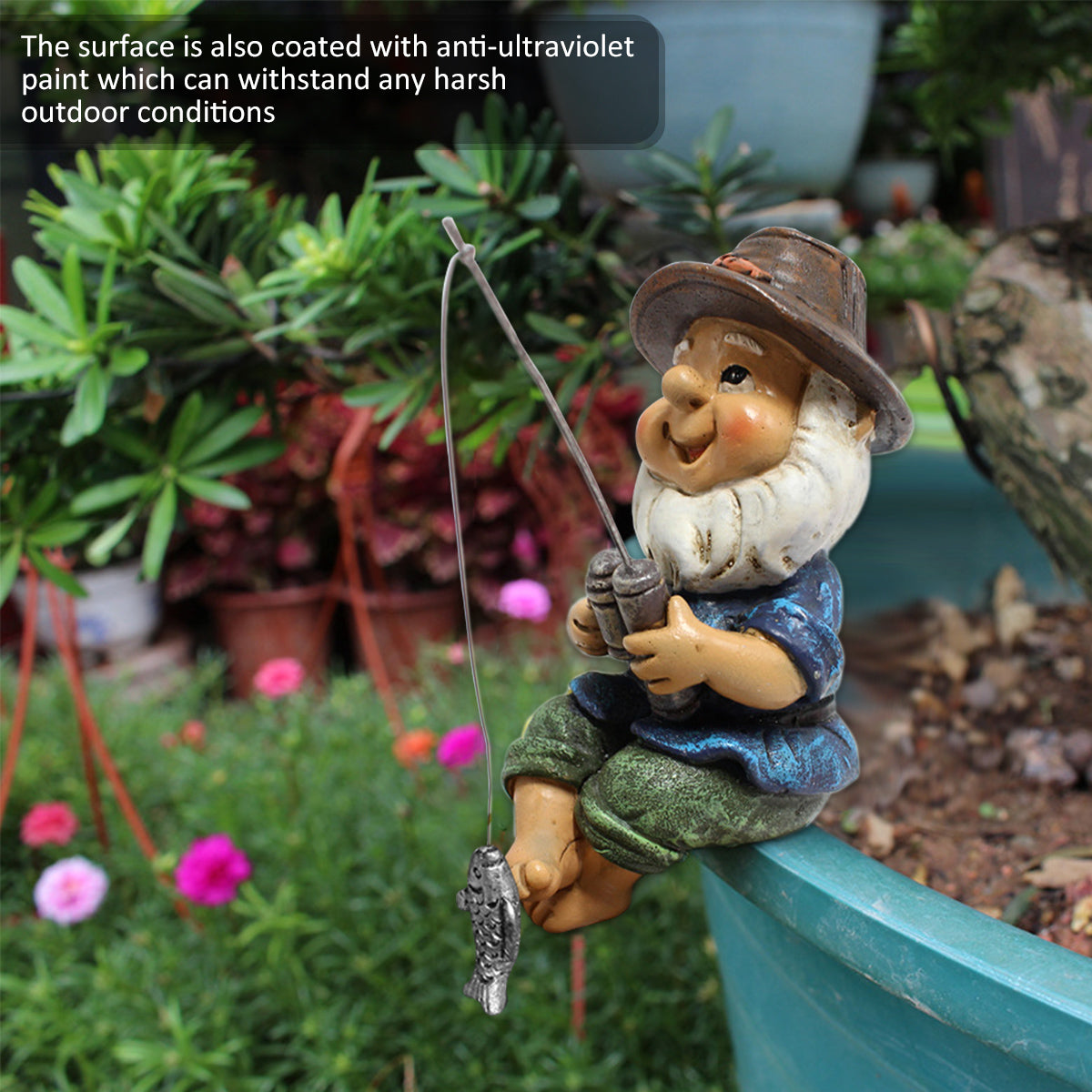 Naughty Gnome Statue for Outdoor Garden Decor