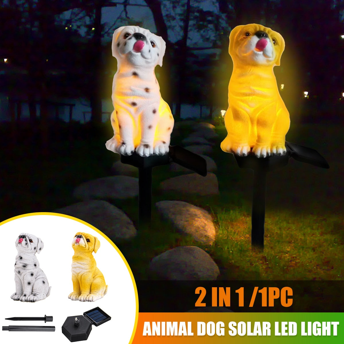 Solar LED Dog Garden Light - Outdoor Decor Sculpture